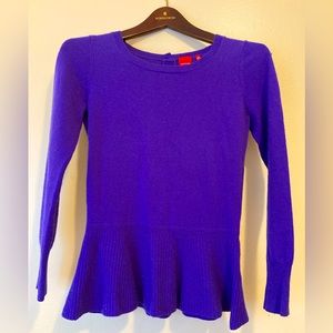 Saks Fifth Avenue 100% Cashmere Peplum Sweater XS